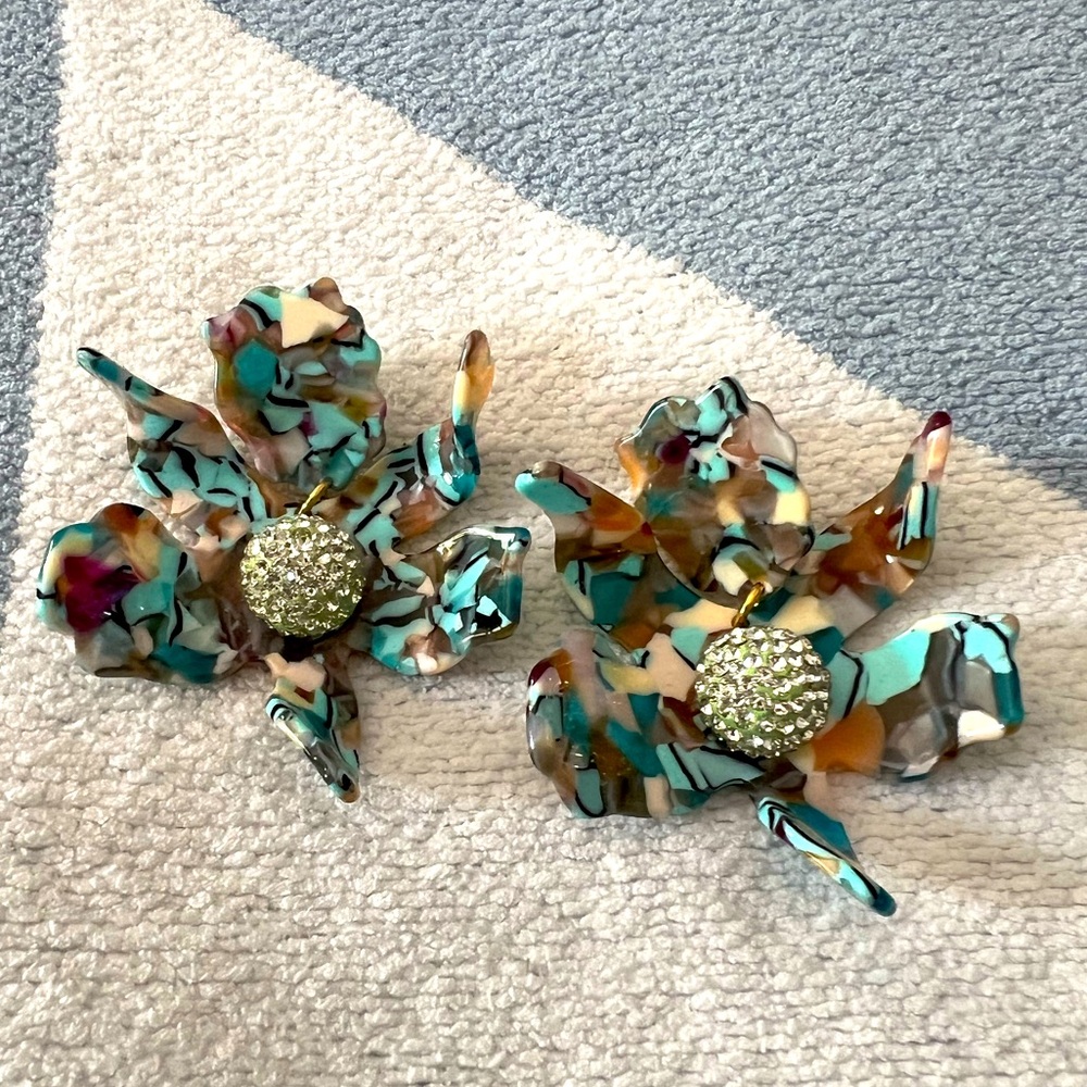 Lele Sadoughi Multicolor Flower Earrings